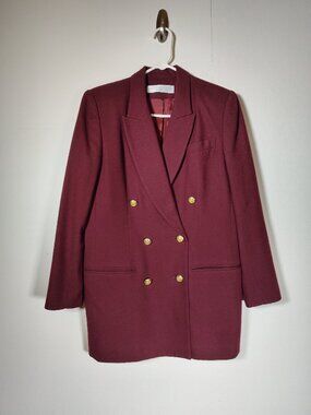 Vintage Valerie Stevens red wool blazer jacket 4